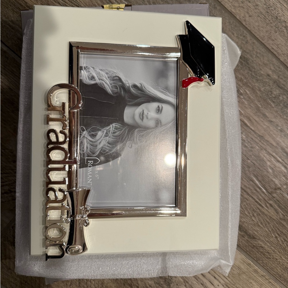 Graduation Photo Frame with Silver Accents